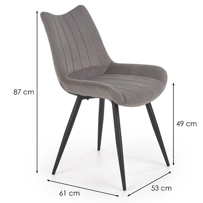 Stuhl K388 Stoff velvet/Metall Grau