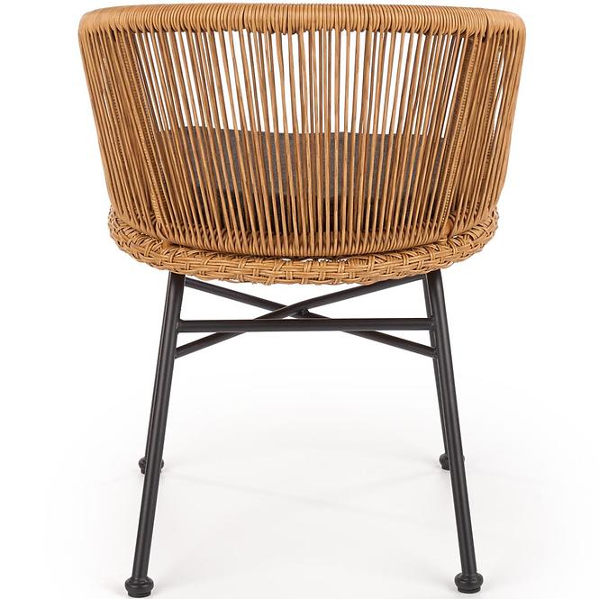 Stuhl K400 Rattan/Metall/Stoff Natural/Grau