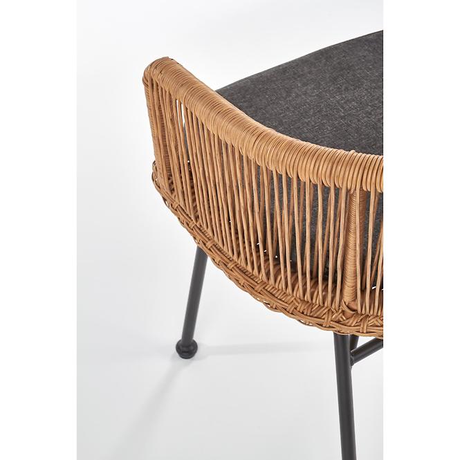 Stuhl K400 Rattan/Metall/Stoff Natural/Grau