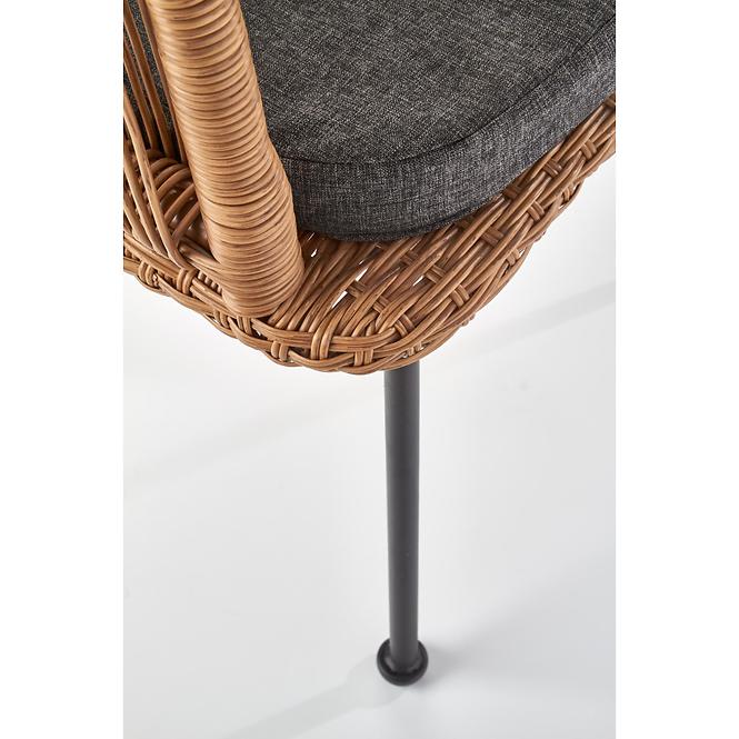 Stuhl K400 Rattan/Metall/Stoff Natural/Grau