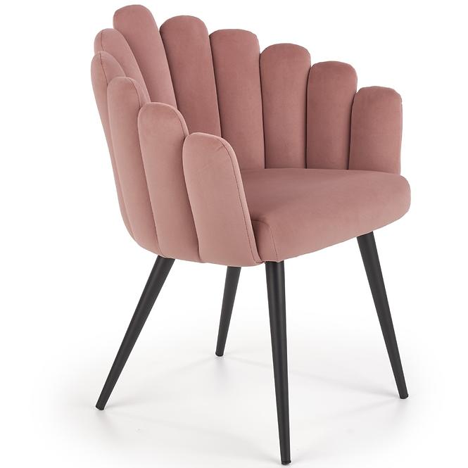 Stuhl K410 Stoff velvet/Metall rosa