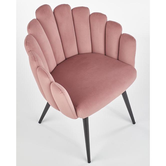 Stuhl K410 Stoff velvet/Metall rosa