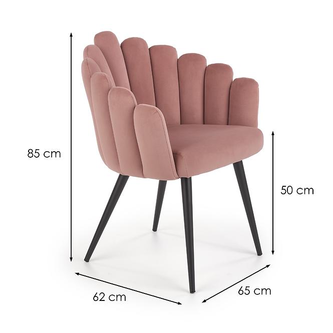 Stuhl K410 Stoff velvet/Metall rosa