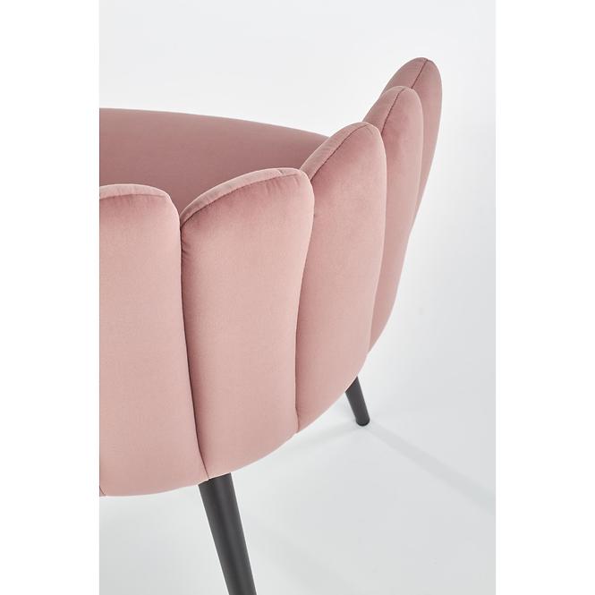 Stuhl K410 Stoff velvet/Metall rosa