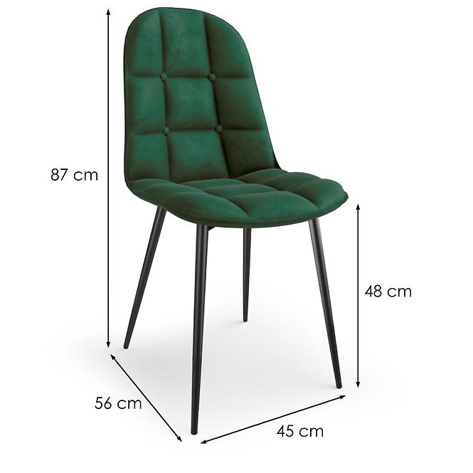 Stuhl K417 Stoff velvet/Metall dunkelgrün