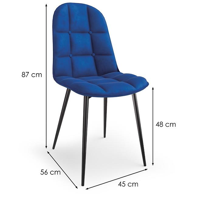 Stuhl K417 Stoff velvet/Metall dunkelblau