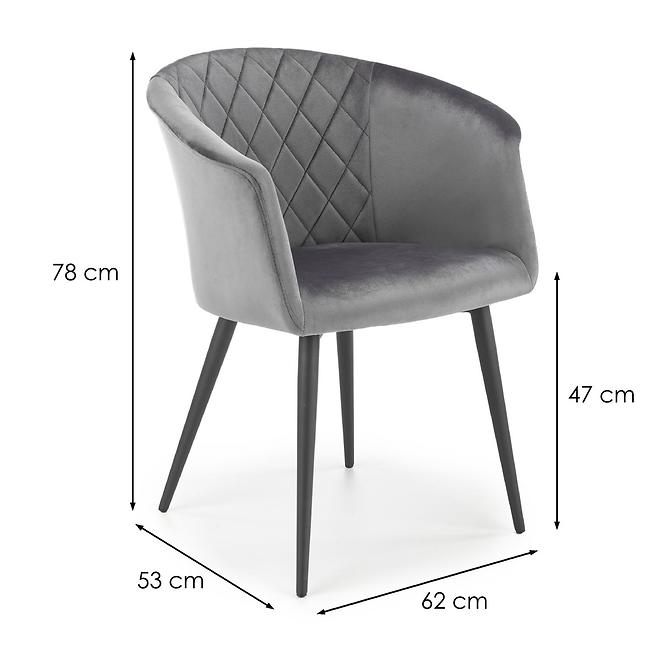 Stuhl K421 Stoff velvet/Metall Grau