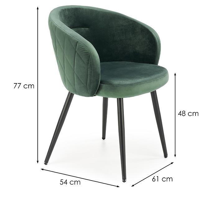 Stuhl K430 Stoff velvet/Metall dunkelgrün