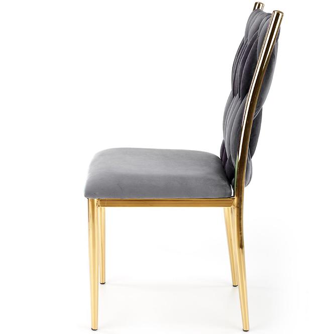 Stuhl K436 Stoff velvet/Chrom Grau/Gold