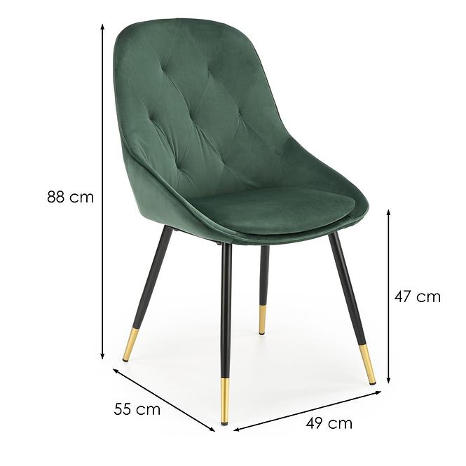 Stuhl K437 Stoff velvet/Metall dunkelgrün