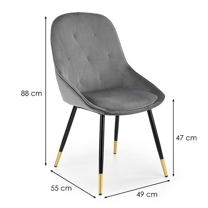 Stuhl K437 Stoff velvet/Metall Grau