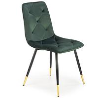 Stuhl K438 Stoff velvet/Metall dunkelgrün