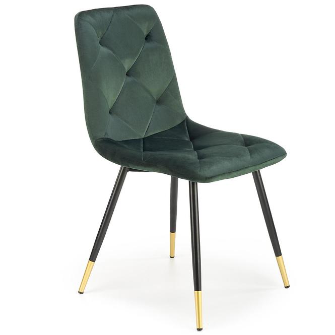 Stuhl K438 Stoff velvet/Metall dunkelgrün