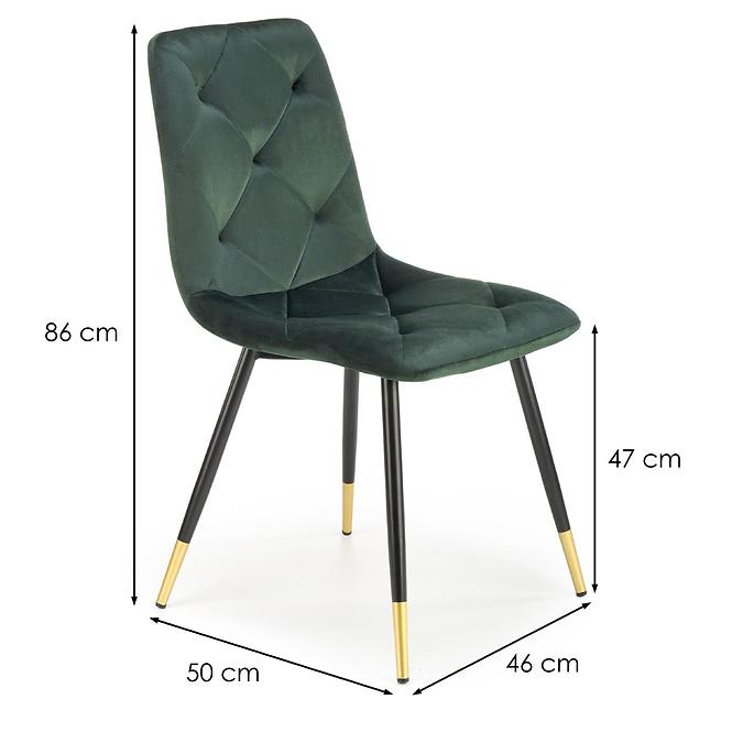 Stuhl K438 Stoff velvet/Metall dunkelgrün