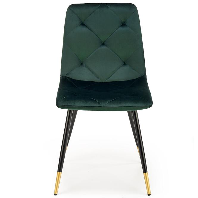Stuhl K438 Stoff velvet/Metall dunkelgrün