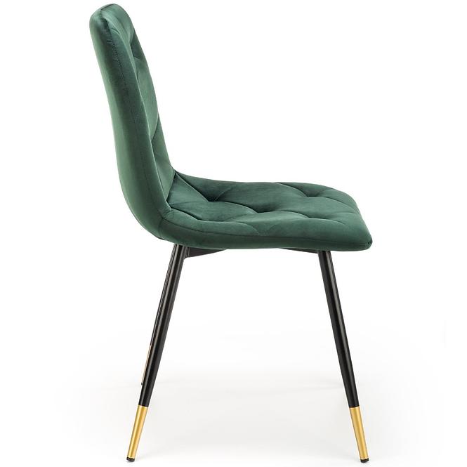 Stuhl K438 Stoff velvet/Metall dunkelgrün