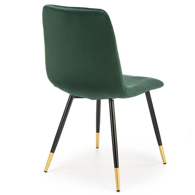Stuhl K438 Stoff velvet/Metall dunkelgrün