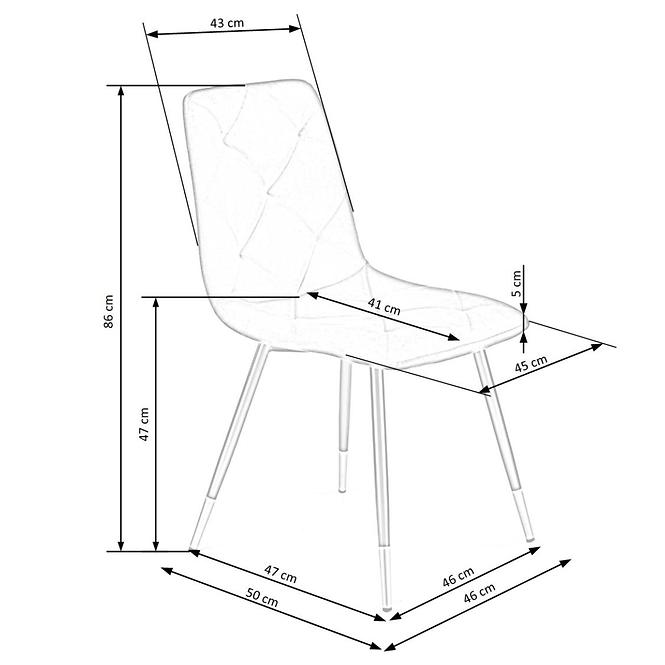 Stuhl K438 Stoff velvet/Metall dunkelgrün
