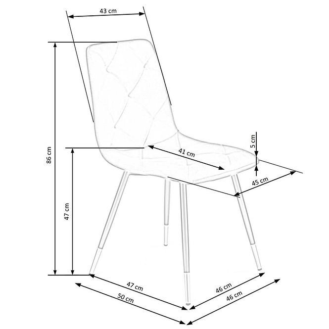 Stuhl K438 Stoff velvet/Metall dunkelblauowy