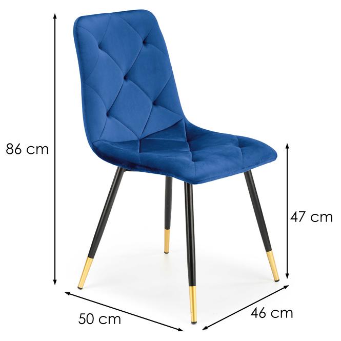 Stuhl K438 Stoff velvet/Metall dunkelblauowy