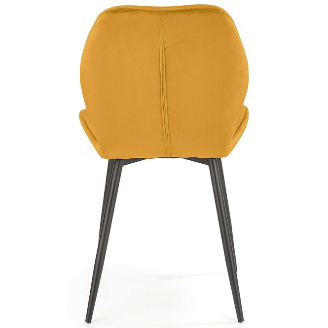 Stuhl K453 Stoff velvet/Metall senffarbe