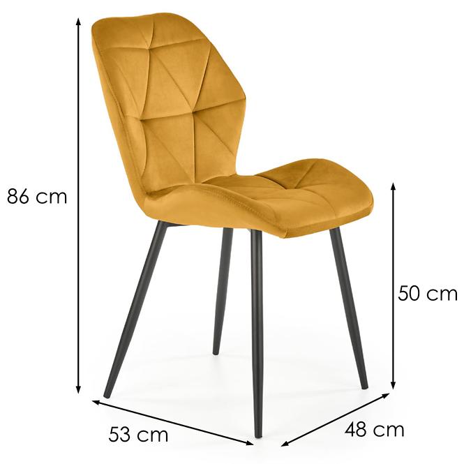 Stuhl K453 Stoff velvet/Metall senffarbe