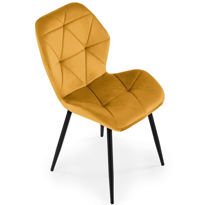 Stuhl K453 Stoff velvet/Metall senffarbe
