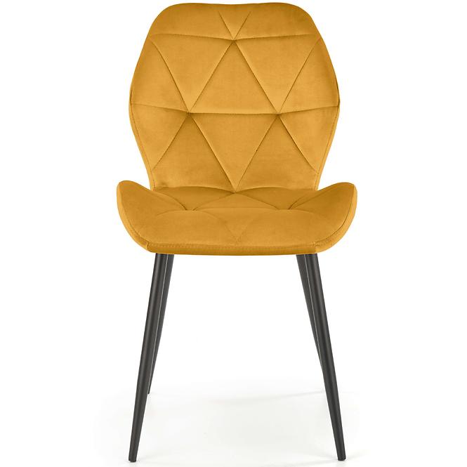 Stuhl K453 Stoff velvet/Metall senffarbe