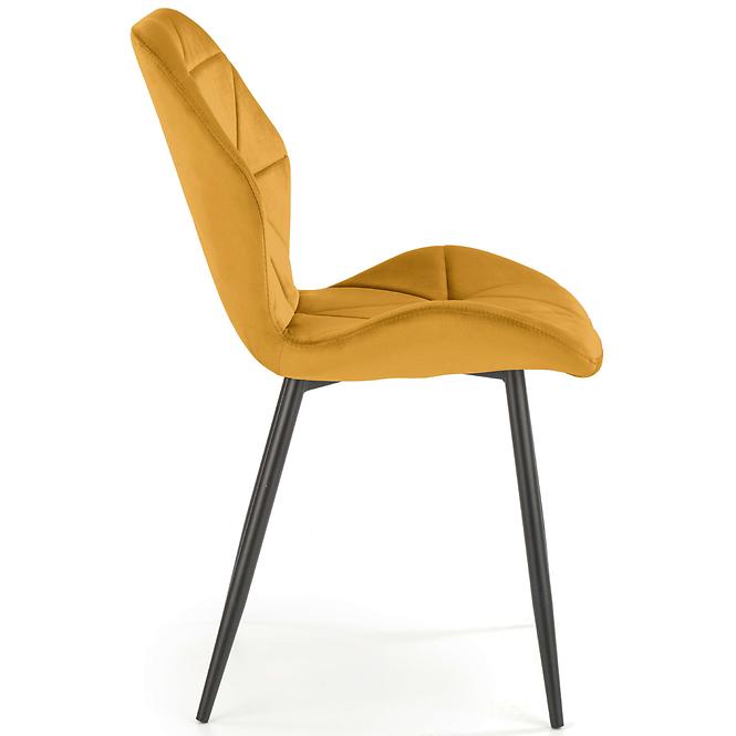 Stuhl K453 Stoff velvet/Metall senffarbe