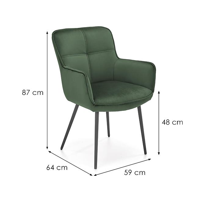 Stuhl K463 Stoff velvet/Metall dunkelgrün