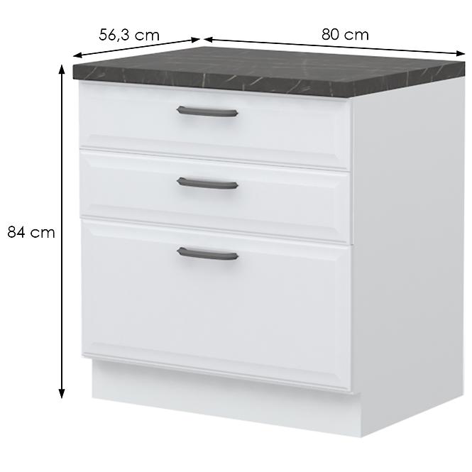 Küchenschrank Evia r-80-3f/4 3s standard pearl grey Matt,2