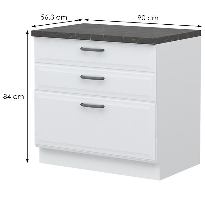 Küchenschrank Evia r-90-3f/4 3s standard pearl grey Matt,2