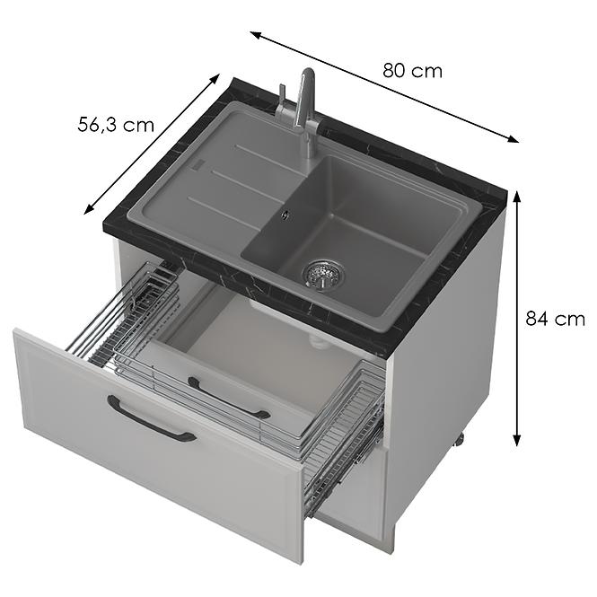 Küchenschrank Evia r-80-2mz/4 pearl grey Matt,2