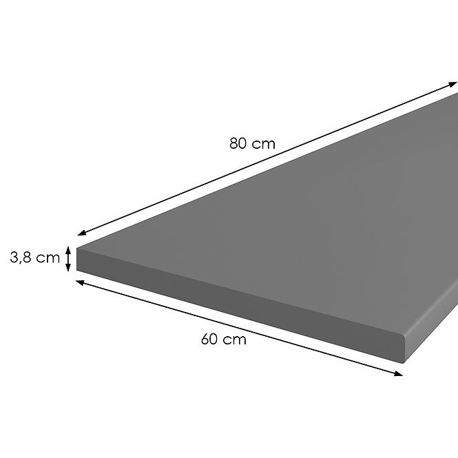 Arbeitsplatte 80 cm/38 mm antracit / U12290
