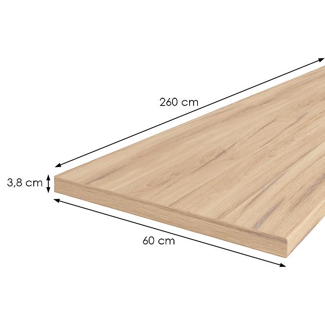 Arbeitsplatte 260 cm/38 mm Eiche estana helle / R20367