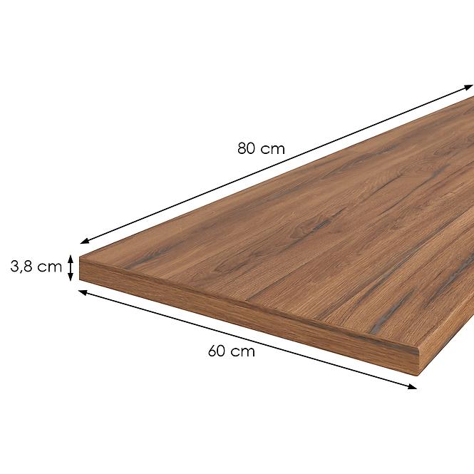 Arbeitsplatte 80 cm/38 mm Eiche estana dunkle  / R20366
