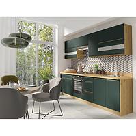 Küchenzeile Glamour 260 Set C Plus mit Arbeitsplatte green