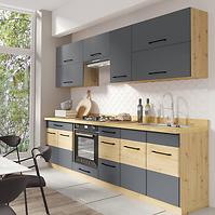 Küchenzeile Infinity 260 Set C Plus mit Arbeitsplatte grey