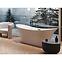 Frei stehende Badewanne Amber 170/80 Überlaufgarnitur Click-Clack mit rechteckigem Überlauf Slim Chrom,7