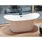 Frei stehende Badewanne Amber 170/80 Überlaufgarnitur Click-Clack mit rechteckigem Überlauf Slim Chrom,6