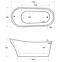 Frei stehende Badewanne Calima 170/74 Überlaufgarnitur Click-Clack mit rechteckigem Überlauf Slim chrom,6