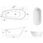 Frei stehende Badewanne Melody 150/80 Überlaufgarnitur Click-Clack mit rechteckigem Überlauf Slim Chrom,2