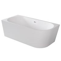 Frei stehende Eck-Badewanne Zoya 150/80 L + Click-Clack mit rechteckigem Überlauf Slim Chrom