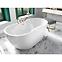 Frei stehende Badewanne Navia 140/75 Überlaufgarnitur Click-Clack mit rechteckigem Überlauf Slim Chrom,10