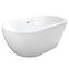 Frei stehende Badewanne Navia 140/75 Überlaufgarnitur Click-Clack mit rechteckigem Überlauf Slim Chrom,3