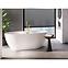 Frei stehende Badewanne Navia 140/75 Überlaufgarnitur Click-Clack mit rechteckigem Überlauf Slim Chrom,8