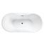 Frei stehende Badewanne Navia 150/80 Überlaufgarnitur Click-Clack mit rechteckigem Überlauf Slim Chrom,4
