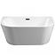 Frei stehende Badewanne zur Wand Vica 150/80 + Überlaufgarnitur Click-Clack mit Überlauf Slim in Schwarz