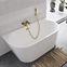 Frei stehende Badewanne zur Wand Vica 150/80 + Überlaufgarnitur Click-Clack mit Überlauf Slim in Gold,4