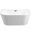Frei stehende Badewanne zur Wand Vica 170/80 + Überlaufgarnitur Click-Clack mit Überlauf Slim in Schwarz